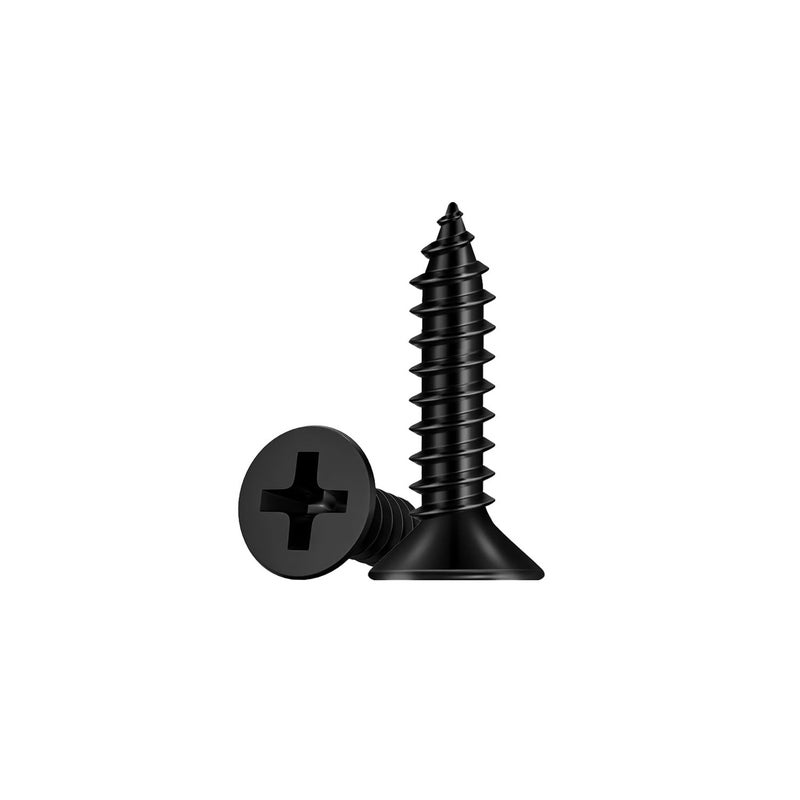 LERNOU 100 Pcs #7 X 3/4'' Small Screws,Drywall Screws, Phillips Flat Head Long Screw,Black Screws for Wood,Used in Furniture,Woodworking Repairs and DIYProjects（M4 X 20mm） - Image 1